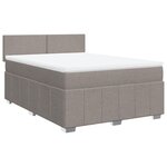 vidaXL Sommier à lattes de lit avec matelas Taupe 140x200 cm Tissu