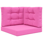 vidaXL Coussin de canapé d'extérieur 3 Pièces Rose Polyester