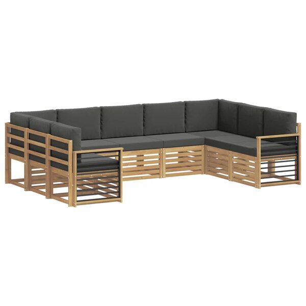 vidaXL Ensemble de canapés d'extérieur 9 pc Blanc et anthracite