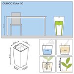 LECHUZA Jardinière Cubico Color 30 ALL-IN-ONE ardoise 13138