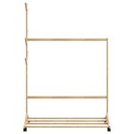 vidaXL Porte-vêtements avec crochets et roulettes 100x35x157 cm bambou