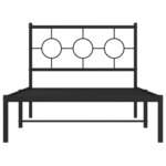 vidaXL Cadre de lit métal sans matelas avec tête de lit noir 100x190cm