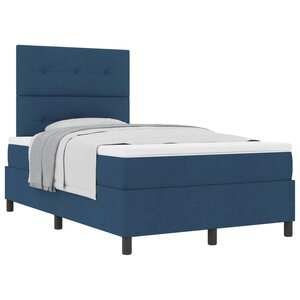 vidaXL Lit à ressorts avec matelas Bleu 120 x 200 cm tissu