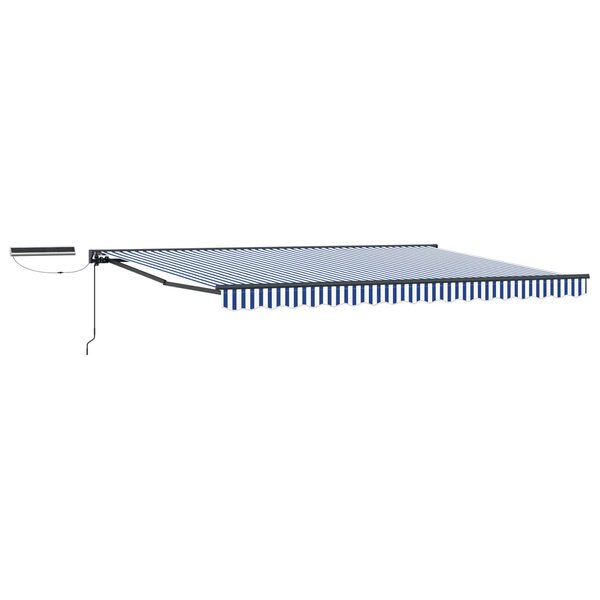 vidaXL Auvent rétractable électrique Bleu  Blanc  Anthracite 4 5 × 3 m