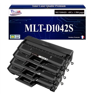 T3AZUR -4x Toners compatibles avec Samsung MLT-D1042S MLTD1042S pour Samsung ML-1660 ML-1865 ML-1670 ML-1675 ML-1860 SCX-3200 SCX-3205 SCX-3205W