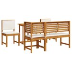 vidaXL Ensemble bistro de jardin 4 Pièces Marron Bois d'acacia massif