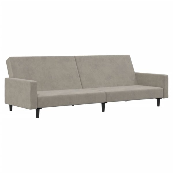 vidaXL Canapé-lit à 2 places gris clair velours