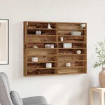vidaXL Cabinet d'Affichage avec étagère Bois Ancien 100 x 8.5 x 75 cm