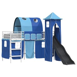 vidaXL Cadre de lit superposé pour enfants Blanc et bleu 75 x 190 cm