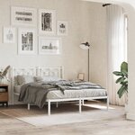 vidaXL Cadre de lit métal sans matelas et tête de lit blanc 135x190 cm