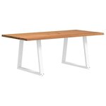 vidaXL Table à manger avec bord naturel 200x100x74cm bois massif chêne