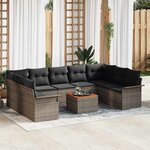 vidaXL Ensemble de canapé de jardin 10 Pièces Gris 55 x 55 x 37 cm