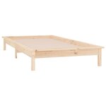 vidaXL Cadre de lit à LED sans matelas 100x200 cm bois massif