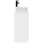 vidaXL Meuble de salle de bain avec évier Blanc brillant