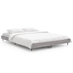 vidaXL Cadre de lit sonoma gris 135x190 cm bois d'ingénierie