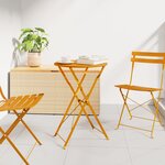 vidaXL Table de bistrot pliable Jaune moutarde Ø50x71 cm Acier revêtu de poudre