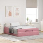 vidaXL Cadre de lit Rose 140 x 200 cm Velours