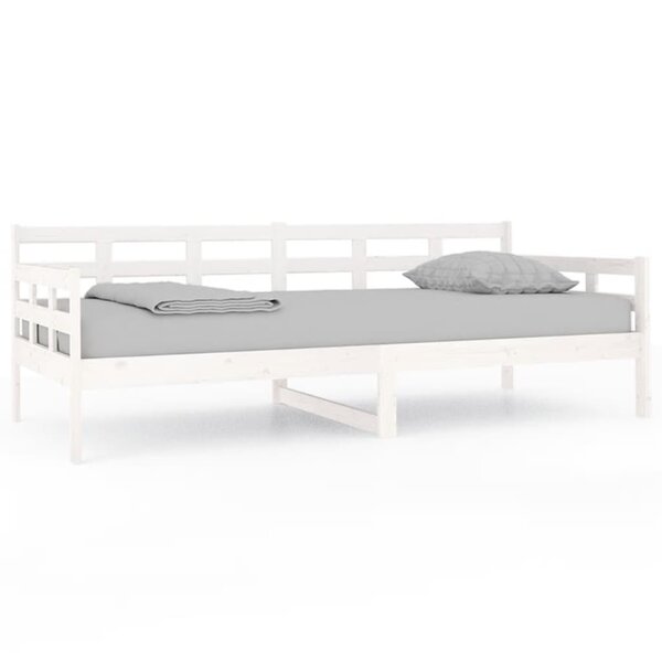 vidaXL Lit de jour sans matelas blanc bois de pin massif 90x200 cm