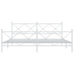 vidaXL Cadre de lit métal sans matelas et pied de lit blanc 200x200 cm