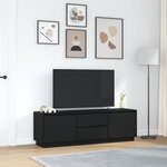vidaXL Meuble TV avec lumières LED chêne noir 160 5x41x50 cm