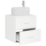 vidaXL Vanité de lavabo mural Blanc 49 5 x 44 5 x 66 cm