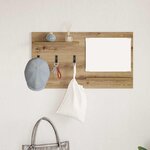 vidaXL Porte-manteau mural avec miroir chêne artisanal 90 x 10 x 50 cm
