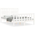 vidaXL Cadre de lit sans matelas blanc bois de pin massif
