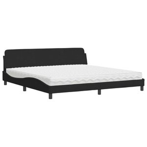 vidaXL Lit avec matelas Dover noir 200x200 cm velours
