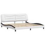 vidaXL Cadre de lit avec LED sans matelas Hvar blanc et noir 200x200 cm