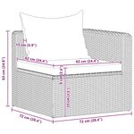 vidaXL Meuble de jardin 4 Pièces avec coussins Gris Résine tressée