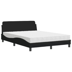 vidaXL Lit avec matelas Dover noir 140x200 cm tissu