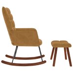 vidaXL Chaise à bascule avec repose-pied marron velours
