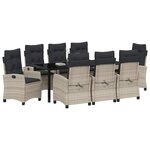 vidaXL Ensemble de salle à manger pour jardin 9 Pièces Gris clair