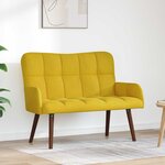 vidaXL Sofa 2 places Jaune 115 x 61 x 87 cm Velours (V)