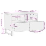 vidaXL Meuble TV noir 70x33x46 cm bois massif de manguier