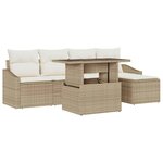 vidaXL Ensemble de canapé de jardin avec coussin 6 Pièces Beige et crème
