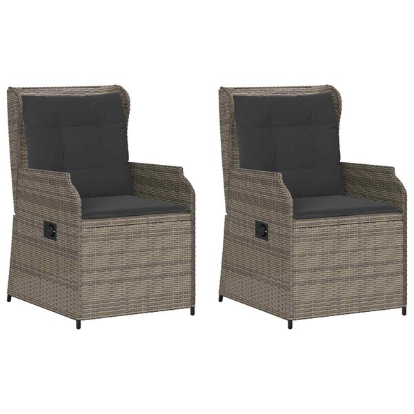 vidaXL Banc de jardin 2 Pièces Gris polyrotin