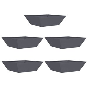 vidaXL Cache-pot de jardin 5 Pièces Anthracite 50 x 50 x 15 cm