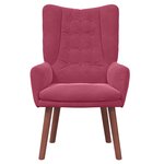vidaXL Fauteuil relaxant Rouge bordeaux 63 x 67 x 94 cm Velours