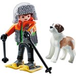 PLAYMOBIL 71741 - My Life Jeune garçon en raquettes avec son Saint Bernard