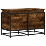 vidaXL Boîte de rangement avec couvercle chêne fumé bois d'ingénierie
