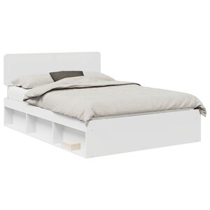 vidaXL Cadre de lit avec tête de lit Blanc 140 x 190 cm Pin massif