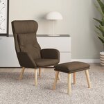 vidaXL Chaise de relaxation avec repose-pied Marron Tissu