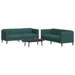 vidaXL Ensemble de canapés 2 Pièces vert foncé tissu