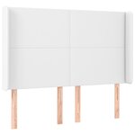 vidaXL Tête de lit avec oreilles Blanc 147x16x118/128 cm Similicuir