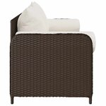 vidaXL Canapé de jardin avec coussins 3 places brun résine tressée
