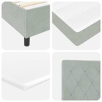 vidaXL Lit ressorts avec matelas - Gris clair - 90x200 cm - Velours