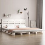vidaXL Cadre de lit Blanc 180x200 cm Bois de pin massif Super King