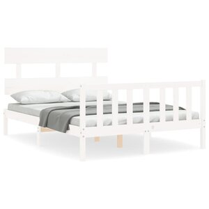 vidaXL Cadre de lit sans matelas blanc 120x200 cm bois de pin massif