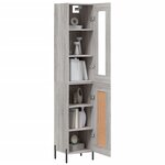 vidaXL Buffet haut Sonoma gris 34 5x34x180 cm Bois d'ingénierie